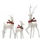 White Cotton Rope Reindeer Set of 3 with Warm White LED Lights for Christmas Decoration 60 Inch 48 Inch & 32 Inch